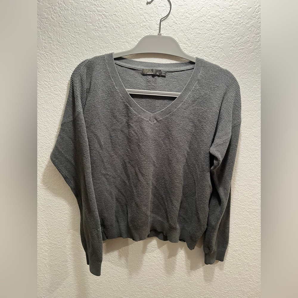 PrAna Organic Cotton Sweatshirt Women’s Sz XL Waffle Knit Lightweight
